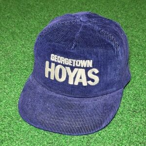Vintage 80s Georgetown Hoyas Corduroy SnapBack Hat, College Football Cap
